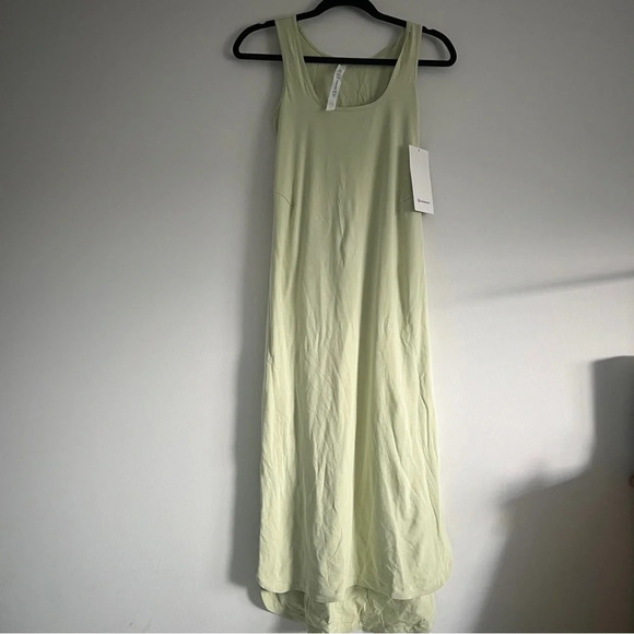 🆕 Lululemon Pima Cotton Open Back Midi Dress Dewy - Picture 1 of 9